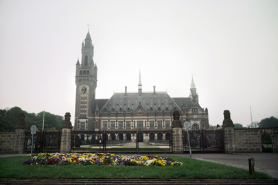 Veduta esterna del Palazzo della Pace all'Aia (Paesi Bassi), sede della Corte Internazionale di Giustizia, organo delle Nazioni Unite