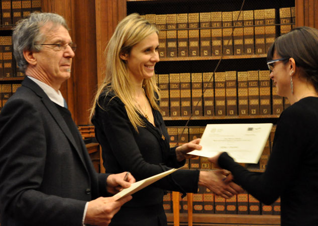 Handing over of Jean Monet Certificates to students of the Jean Monnet course “Sport and Human Rights in the European Union Law” by Annamaria Marasi, Padua, March 2011
