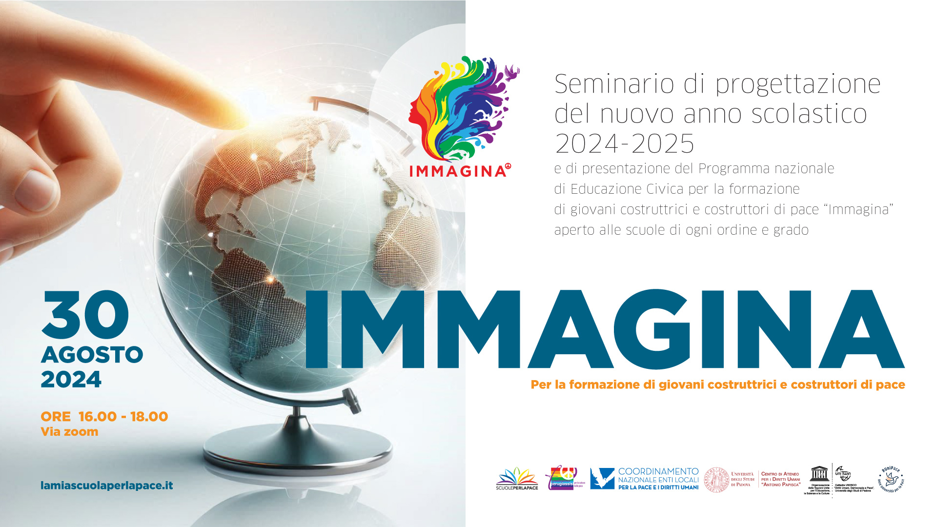 Seminario di presentazione del Programma nazionale di educazione civica “Immagina”, 30 agosto 2024, 16.00-18.00