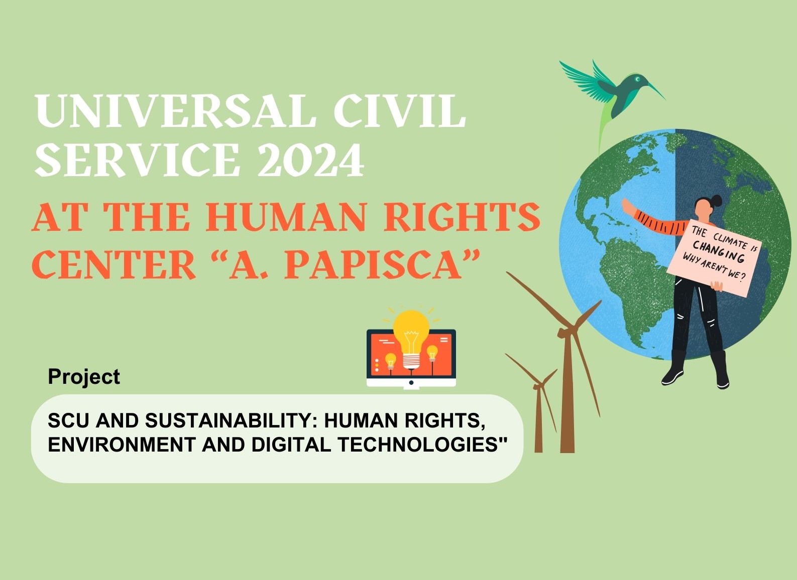 Universal Civilian Service at the Human Rights Center: call for applications open for the project "SCU and sustainability: human rights, environment and digital technologies"

