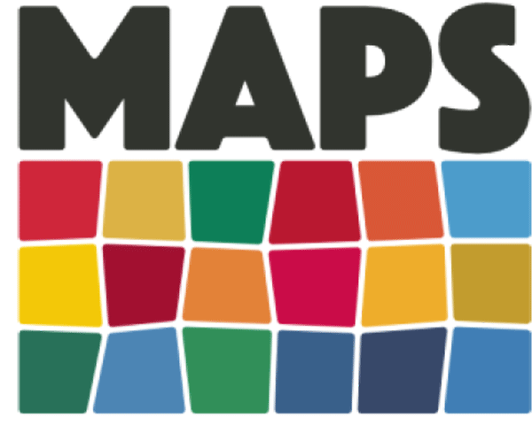Logo del progetto "MAPS Itinerari artistici per comprendere il futuro", realizzato dall'Associazione Diritti Umani - Sviluppo Umano in partnership con l'Università di Padova