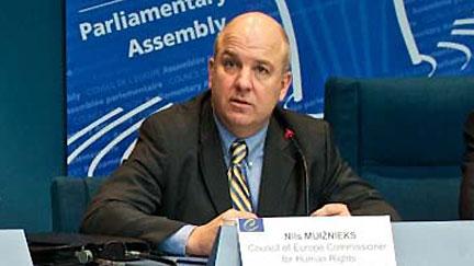 Close up of Nils Muižnieks, new Commissioner for Human Rights of the Council of Europe, 2012