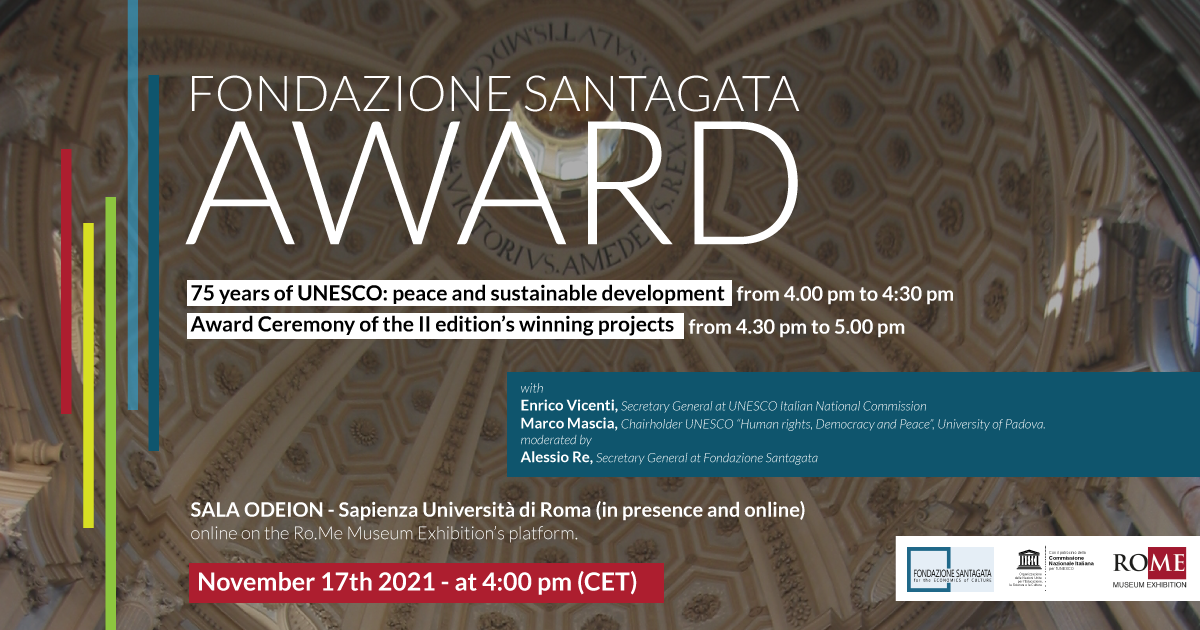 Locandina evento Fondazione Santagata AWARD