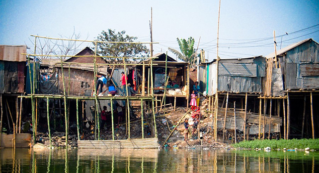 Stilt houses to help cope with floods in Dhaka, Bangladesh. 