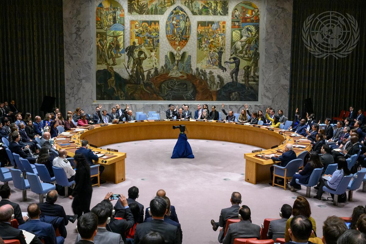 The Security Council adopts resolution 2712 (2023) calling for urgent and extended humanitarian pauses and corridors throughout the Gaza Strip for a sufficient number of days to enable, consistent with international humanitarian law, the full, rapid, safe
