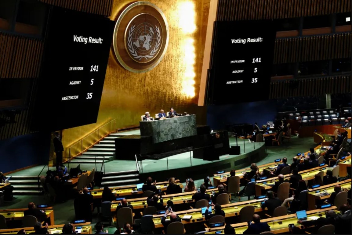 UN General Assembly resolution against Ukraine invasion