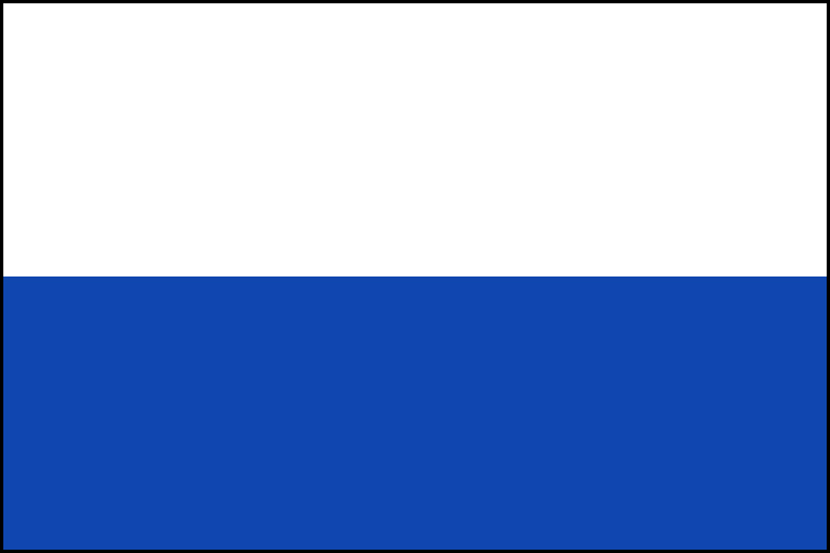 La bandiera dell'Unione per il Mediterraneo composta da due bande orizzontali, quella superiore è bianca (la speranza), quella inferiore blu (il Mare Mediterraneo).