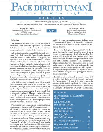 Cover of the "Archivio Pace Diritti Umani - Peace Human Rights" Bulletin