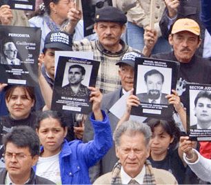 Manifestazione in favore di difensori di diritti umani in Colombia