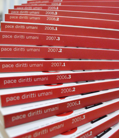 Picture of volumes of Review Pace diritti umani - Peace human rights, issued by the Human Rights Centre