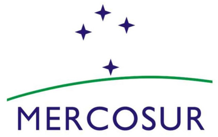 Bandiera del Mercosur, con 4 stelle che rappresentano i 4 paesi fondatori (Argentina, Brasile, Paraguay e Uruguay)