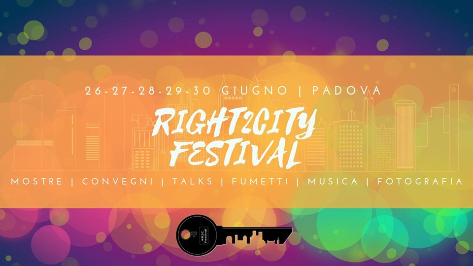 Logo del Festival "Right2City" organizzato dallo Sportello Avvocato di Strada - Padova