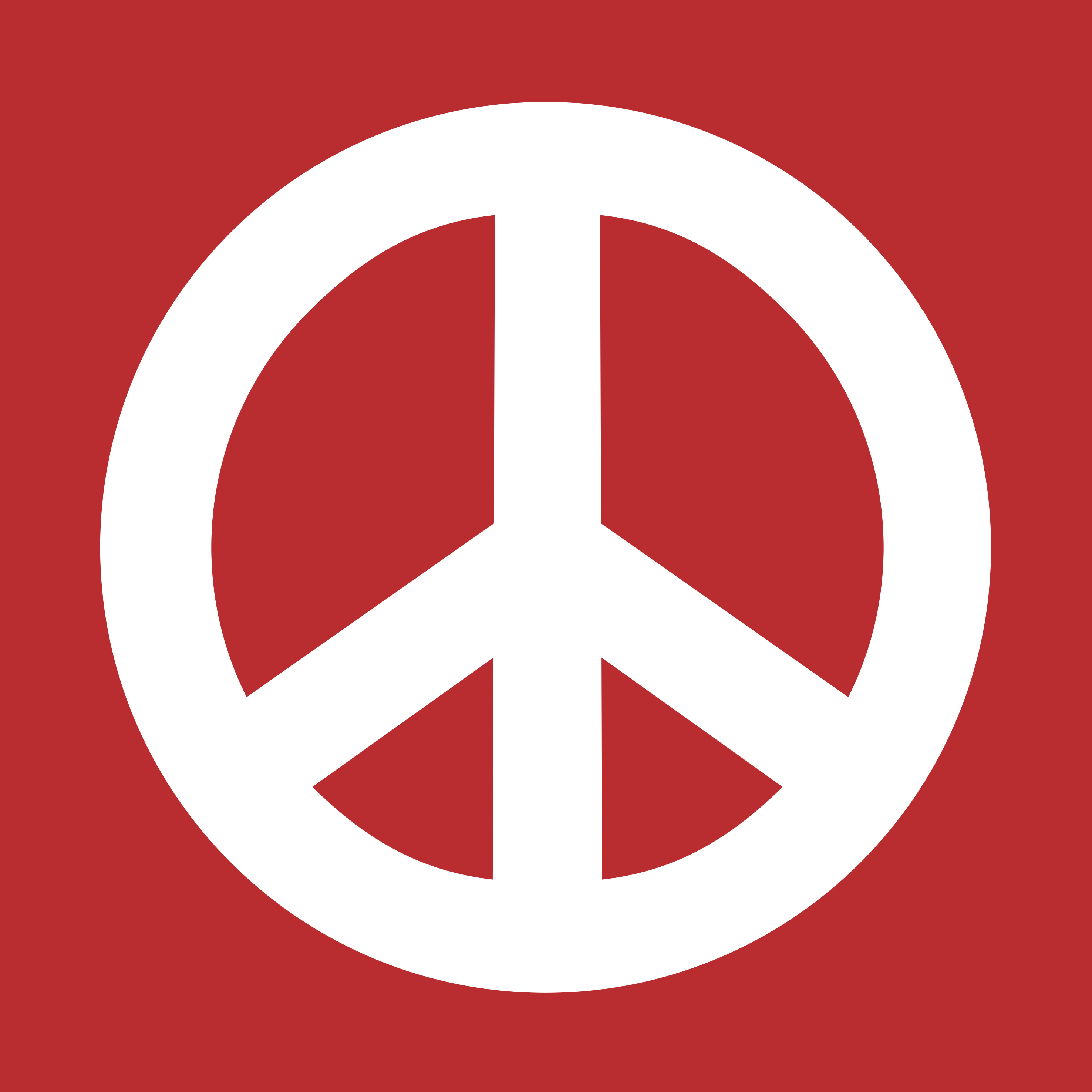 Simbolo della pace su sfondo rosso