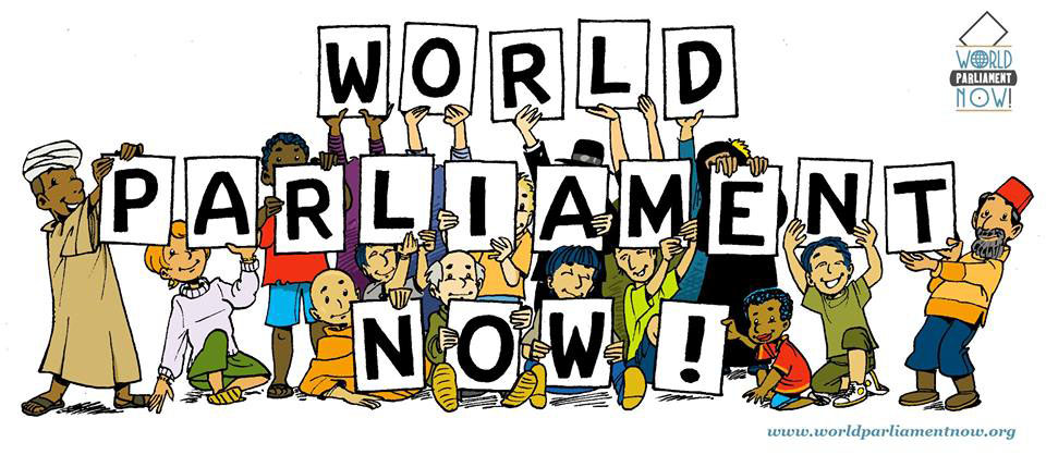 Immagine della campagna per l'istituzione di un Parlamento Mondiale
