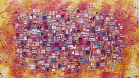 Anna Piratti, Primavera Italiana, painting acrylic on canvas, cm 170x150, 2017, https://www.annapiratti.com