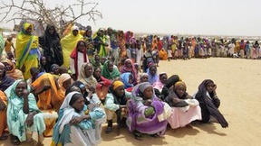 A group of sudanese refugees at Iridimi Camp in Chad, 2004