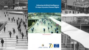 Copertina della Raccomandazione della Commissaria per i diritti umani del Consiglio d'Europa su intelligenza artificiale e diritti umani