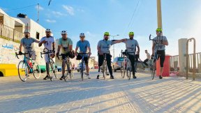 Athletes of the para-cycling team Gaza Sunbirds.