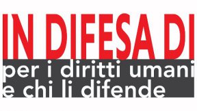 Logo della rete italiana "in difesa di" per i diritti umani dei difensori dei diritti umani