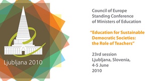 Logo della Conferenza del Consiglio d'Europa su "Educazione per le società democratiche sostenibili: il ruolo degli insegnanti"