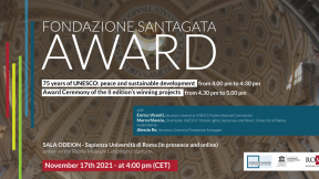 Locandina evento Fondazione Santagata AWARD