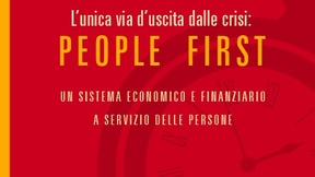 Copertina dell'edizione italiana del Rapporto Social Watch 2010 "L'univa via d'uscita dalle crisi: People First. Un sistema economico e finanziario a servizio delle persone"