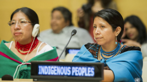 Due persone partecipano alla Giornata Internazionale dei Popoli Indigeni del Mondo