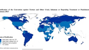 Mappa dello stato di ratifica della Convenzione contro la Tortura (aggiornata a gennaio 2013)