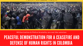 Giovedì 13 maggio 2021: Corteo pacifico in difesa delle violazioni dei diritti umani in Colombia, Porta Portello, Padova
