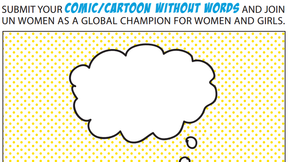 Locandina della Comic & Cartoon Competition sull'uguaglianza di genere