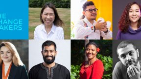 Seven young human rights educators from different countries