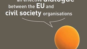 Poster della Piattaforma delle ONG sociali europee per promuovere il dialogo tra società civile e UE, 2009