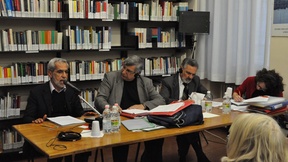 Reza Rashidy, coordinator of Venice project sponsored by UNAR (National bureau against racial discrimination), presents the dossier given to ECRI Commission, "P.Cancellieri" library, Human rights centre, Padua, 24 November 2010.