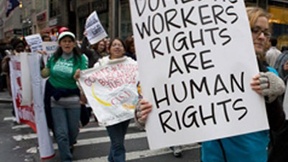 Manifestazione in favore dei diritti dei lavoratori domestici