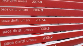 Picture of volumes of Review Pace diritti umani - Peace human rights, issued by the Human Rights Centre