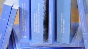 Immagine dei volumi dei "Quaderni. Ricerca e documentazione interdisciplinare sui diritti umani", pubblicati dal Centro Diritti Umani