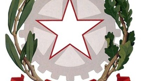 L'emblema della Repubblica Italiana, adottato il 5 maggio 1948, caratterizzato da tre elementi: la stella, la ruota dentata, i rami di ulivo e di quercia. 