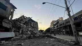 Destruction in Gaza following Israeli air strike 13 May 2021