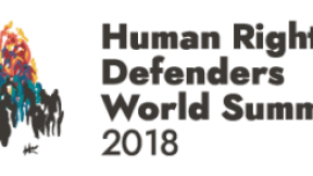 Logo del Summit mondiale dei difensori dei diritti umani 2018