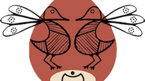 Logo del convegno dove è rappresentato un uovo con due uccelli al suo interno