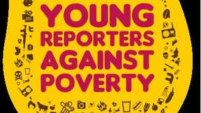 Logo del concorso "Young reporters against poverty"