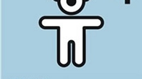 Logo del quarto degli Obiettivi ONU di Sviluppo del Millennio, Ridurre la mortalità infantile; raffigura un giocattolo stilizzato su sfondo celeste.