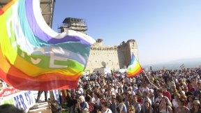 14 ottobre 2001, Marcia per la pace Perugia-Assisi "Cibo, acqua e lavoro per tutti"