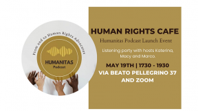 Poster Human Rights Cafè - Special Session: Humanitas Podcast Season 2 Launch Event, May 19th