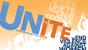 Logo della campagna delle Nazioni Unite: Unite per porre fine alla violenza contro le donne