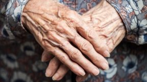 Hands of an elderly woman
