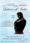 Locandina dello spettacolo "Lettera all'Italia"