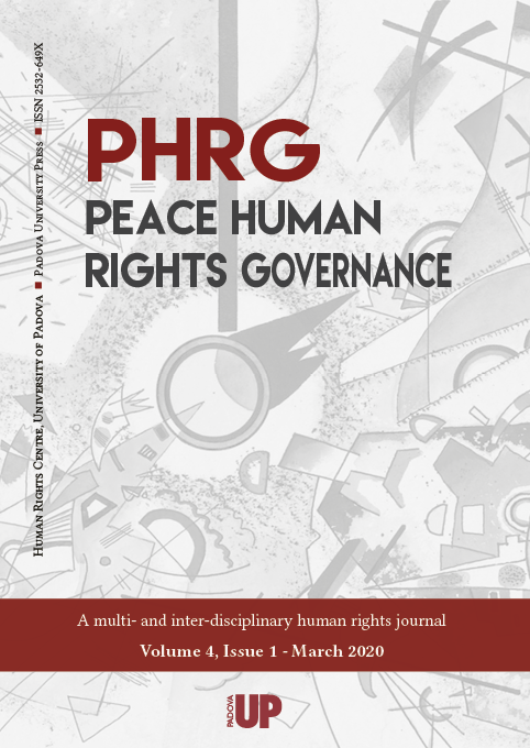 Peace Human Rights Governance (VOL. 4, NO. 1 March, 2020)