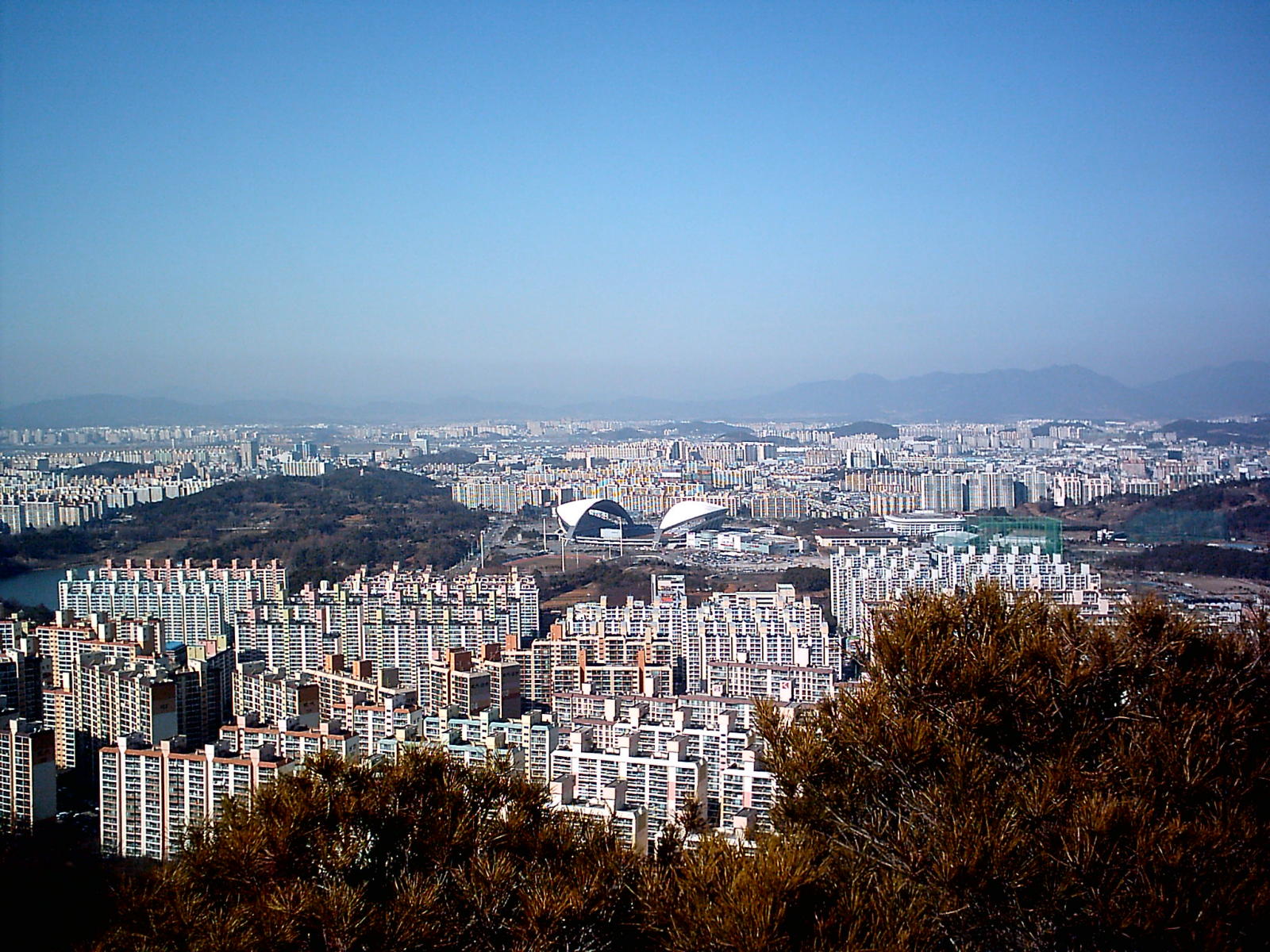 A view of Gwangju (in South Korea) that shows one of the world cup stadiums.