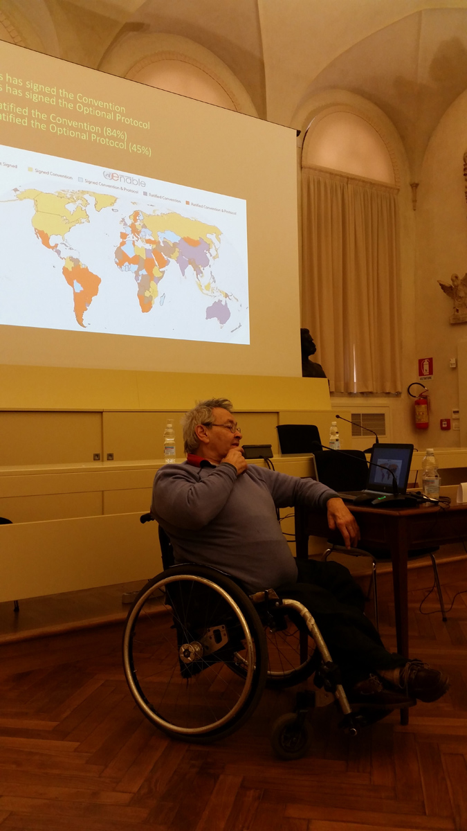 Conferenza “La partecipazione della società civile nel monitoraggio della Convenzione delle Nazioni Unite sui diritti delle persone con disabilità: i rapporti ombra” con Giampiero Griffo, Università di Padova, 14 marzo 2016